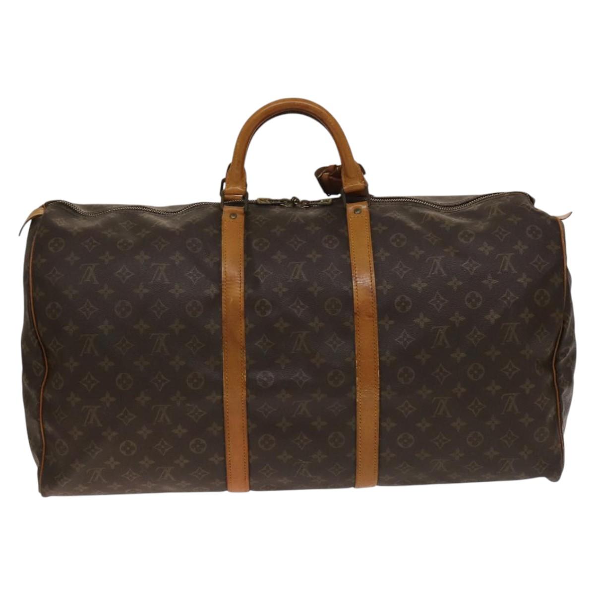 LOUIS VUITTON Monogram Keepall 60 Boston Bag M41422 LV Auth 140594