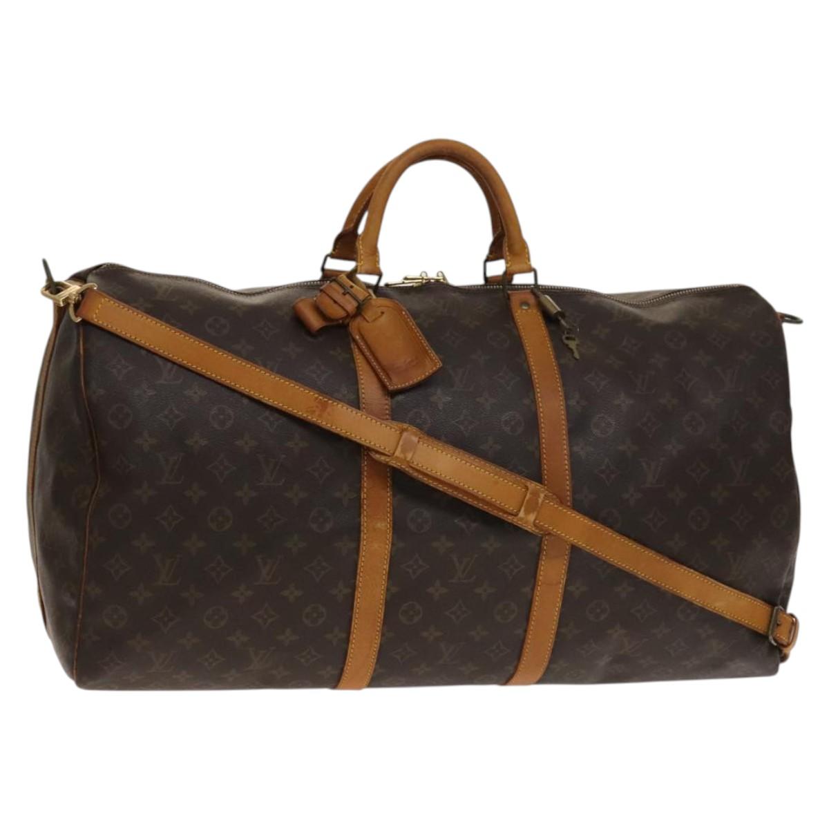 LOUIS VUITTON Monogram Keepall Bandouliere 60 Boston Bag M41412 LV Auth 140595