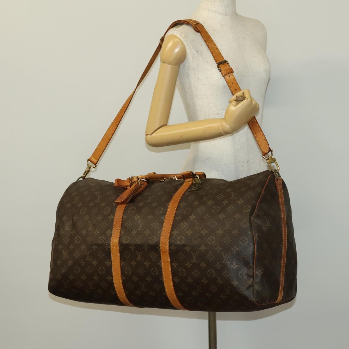 LOUIS VUITTON Monogram Keepall Bandouliere 60 Boston Bag M41412 LV Auth 140595