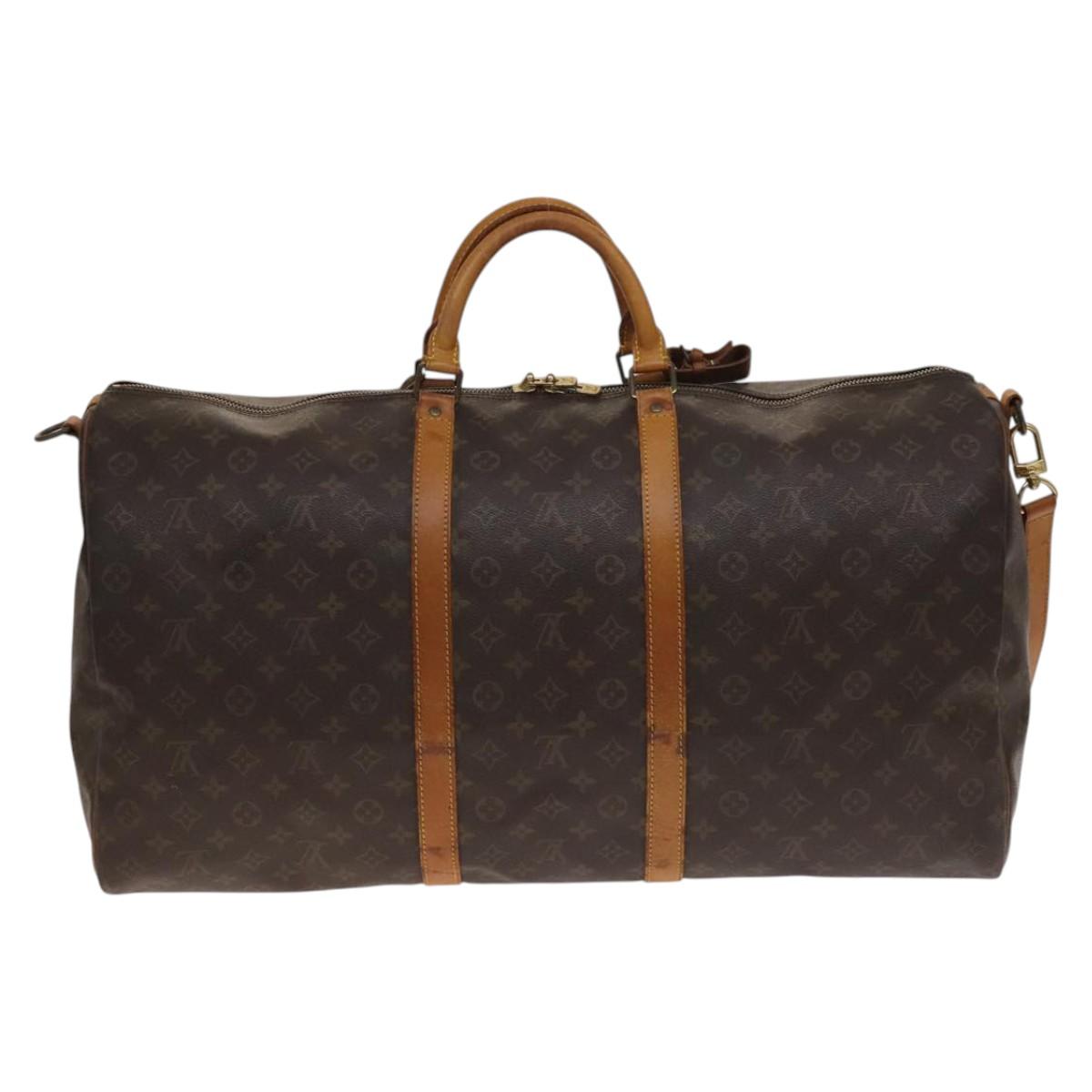 LOUIS VUITTON Monogram Keepall Bandouliere 60 Boston Bag M41412 LV Auth 140595