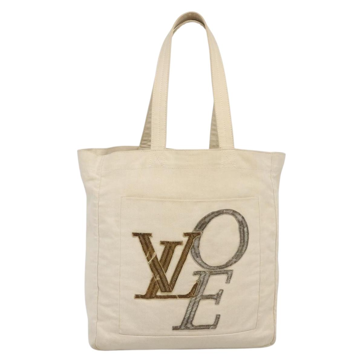 LOUIS VUITTON That's Love Tote MM Tote Bag Beige M95388 LV Auth 140602