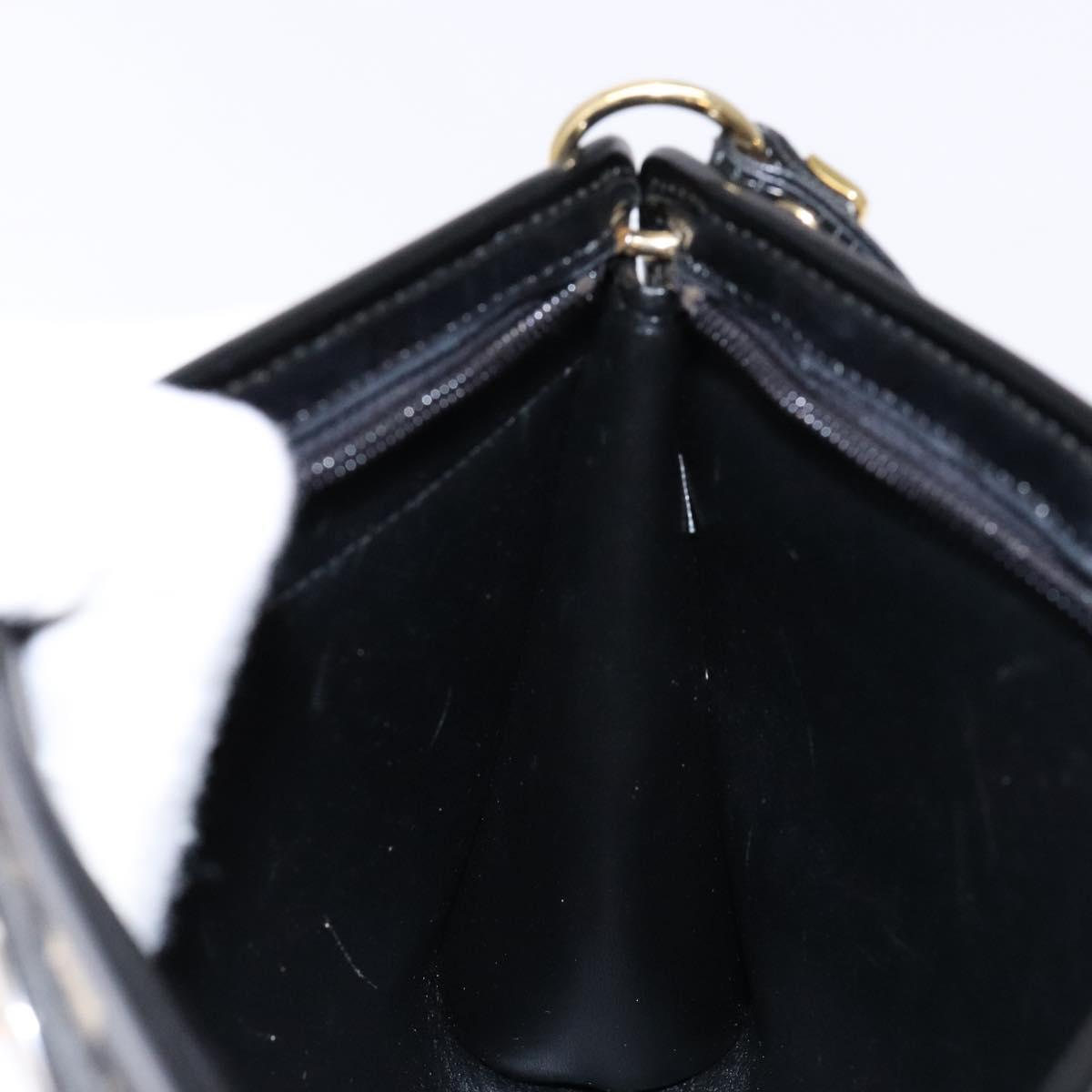 Christian Dior Trotter Canvas Shoulder Bag Navy Gold Auth 140607