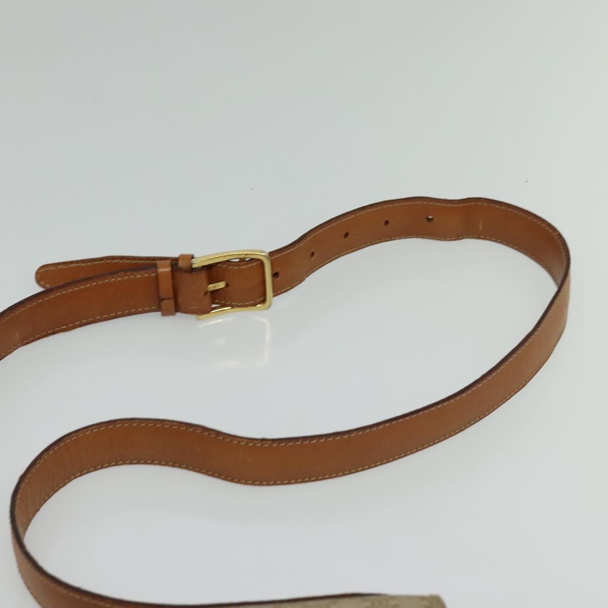 CELINE Macadam Canvas Shoulder Bag PVC Beige Gold Auth 140613