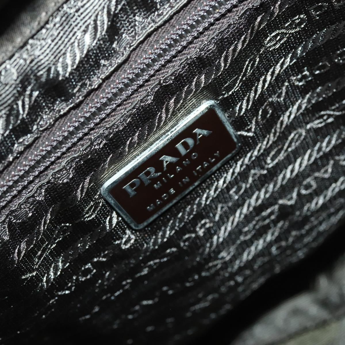 PRADA Backpack Nylon Khaki Silver Auth 140621