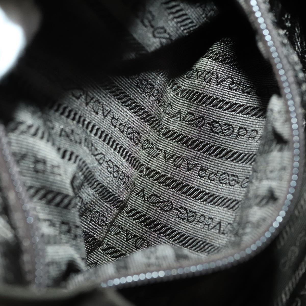 PRADA Backpack Nylon Khaki Silver Auth 140621