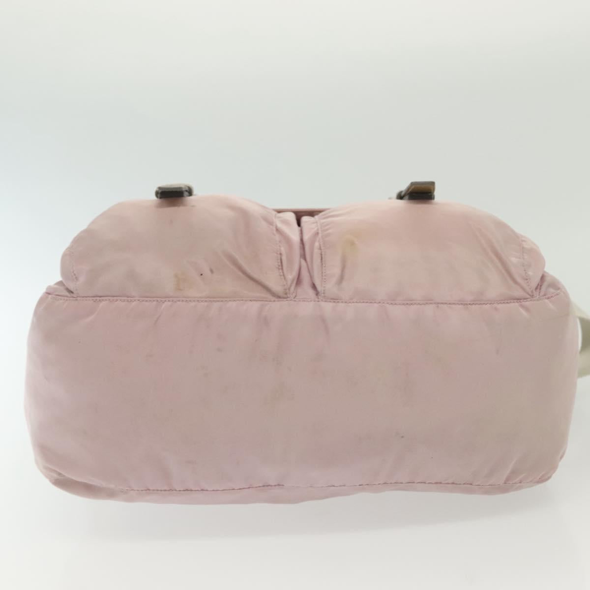 PRADA Shoulder Bag Nylon Pink Silver Auth 140622
