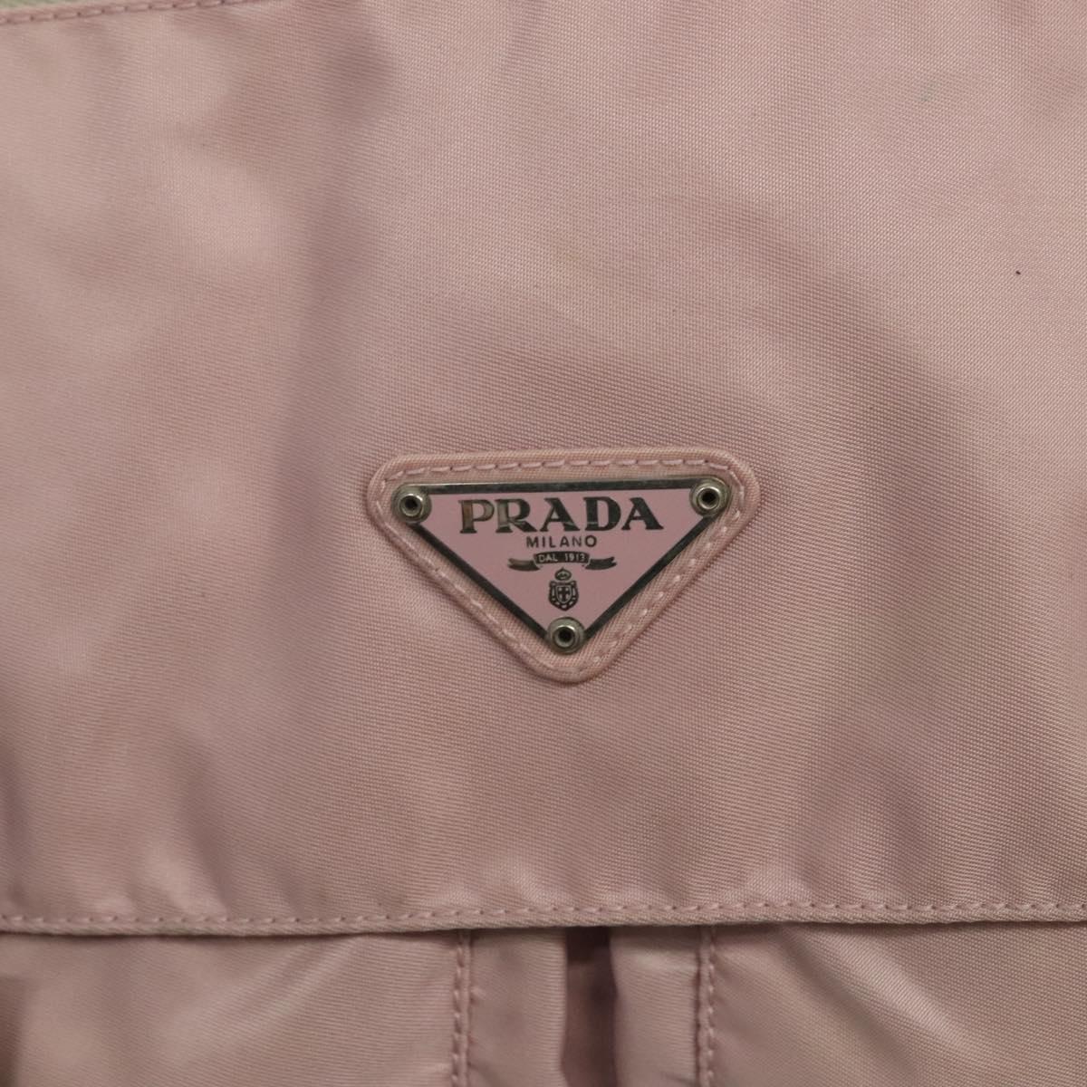 PRADA Shoulder Bag Nylon Pink Silver Auth 140622