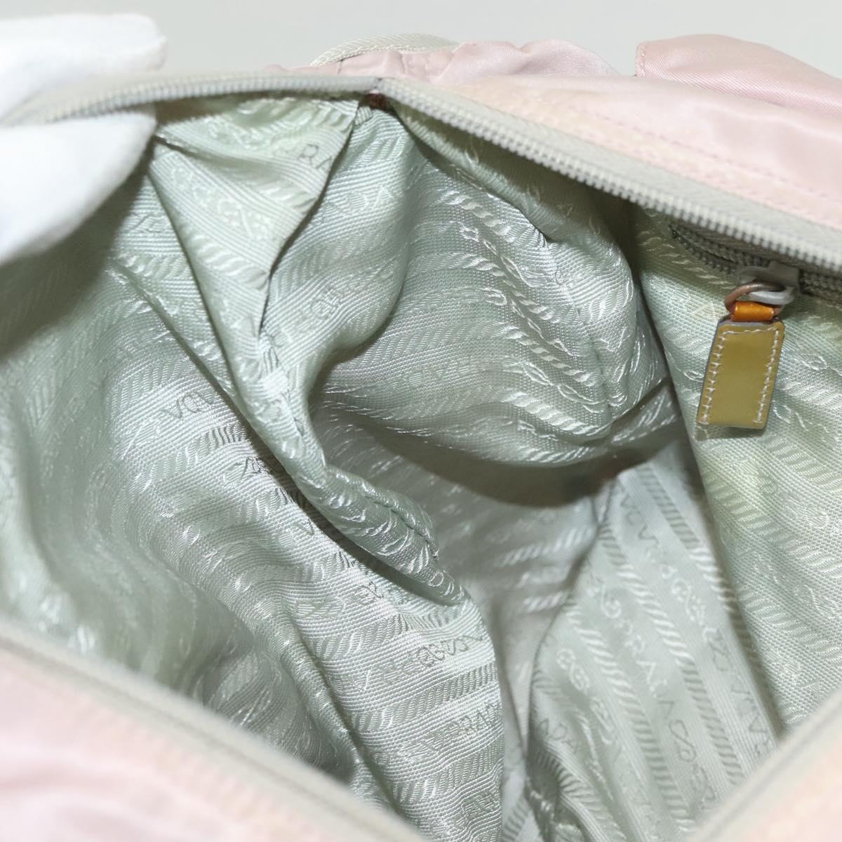 PRADA Shoulder Bag Nylon Pink Silver Auth 140622