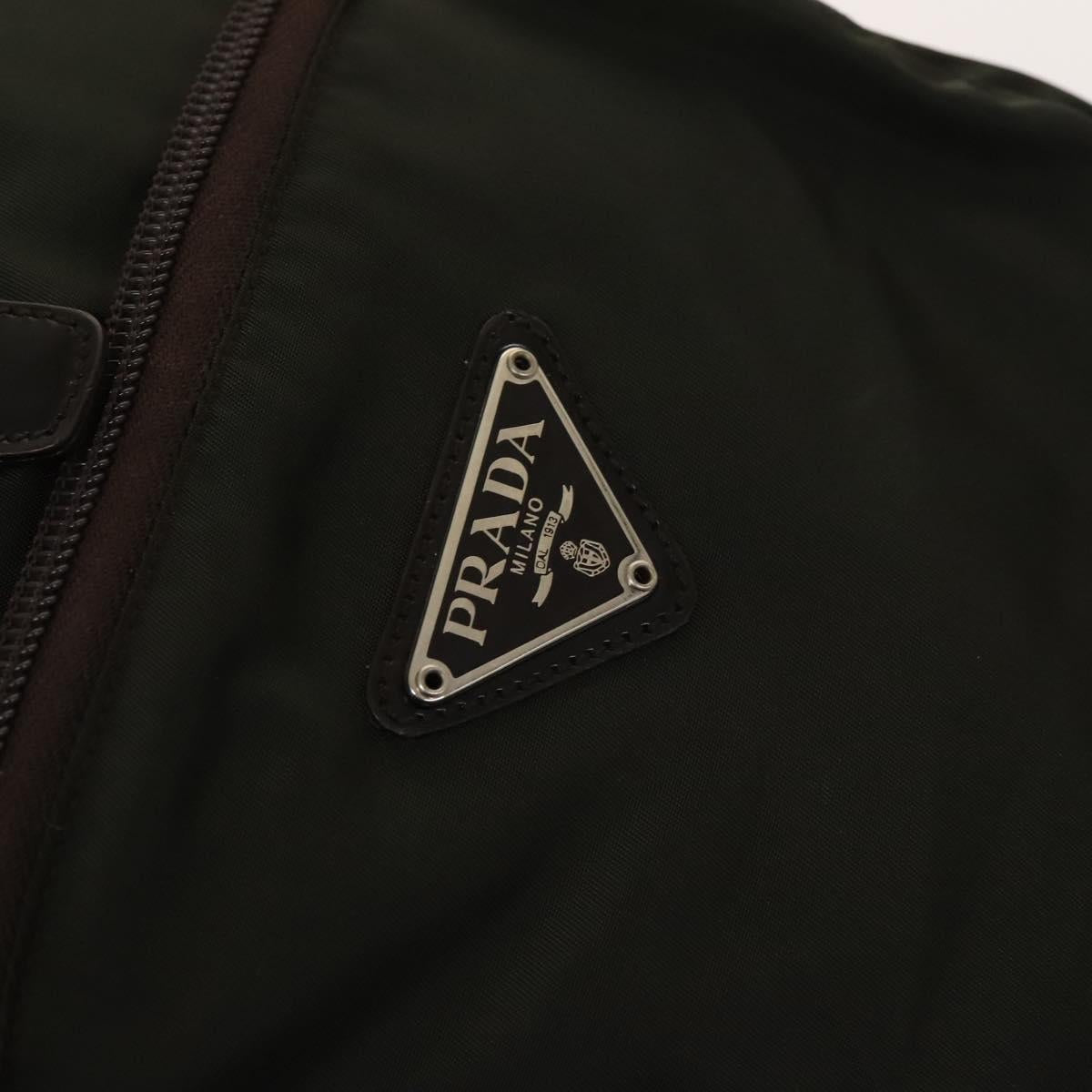 PRADA Backpack Nylon Khaki Silver Auth 140623