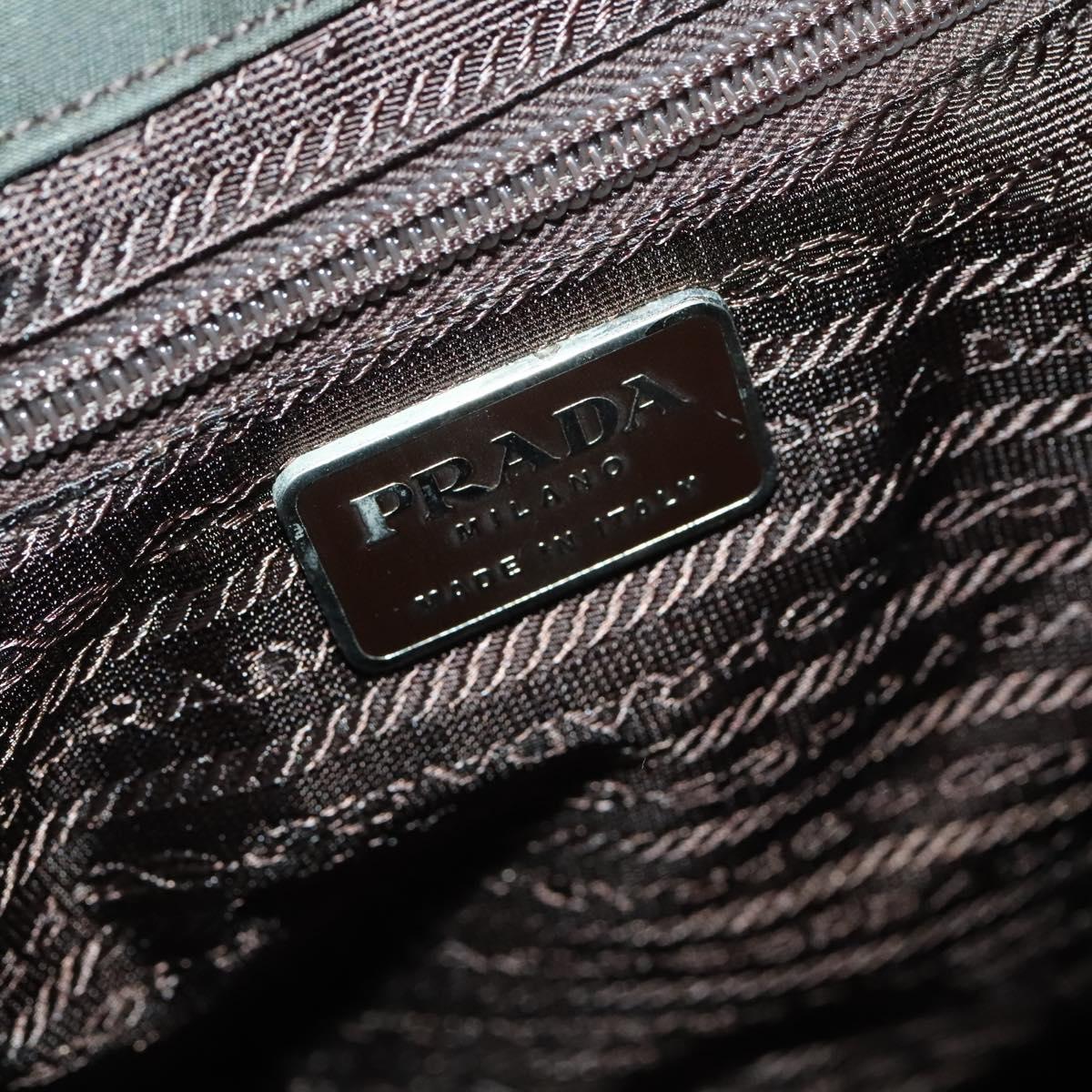 PRADA Backpack Nylon Khaki Silver Auth 140623