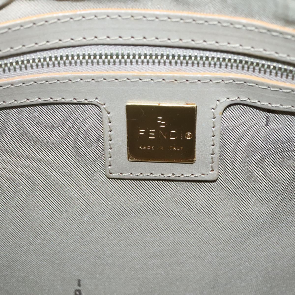 FENDI Zucchino Canvas Mamma Baguette Bag Enamel Peppermint Gold Auth 140635A