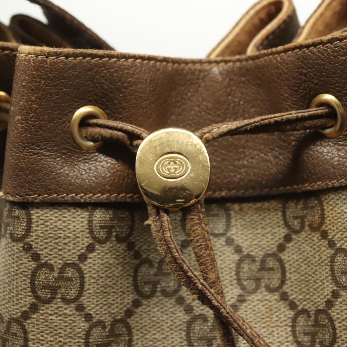 GUCCI GG Supreme Web Sherry Line Bag PVC Beige Gold 72 02 034 Auth 140637