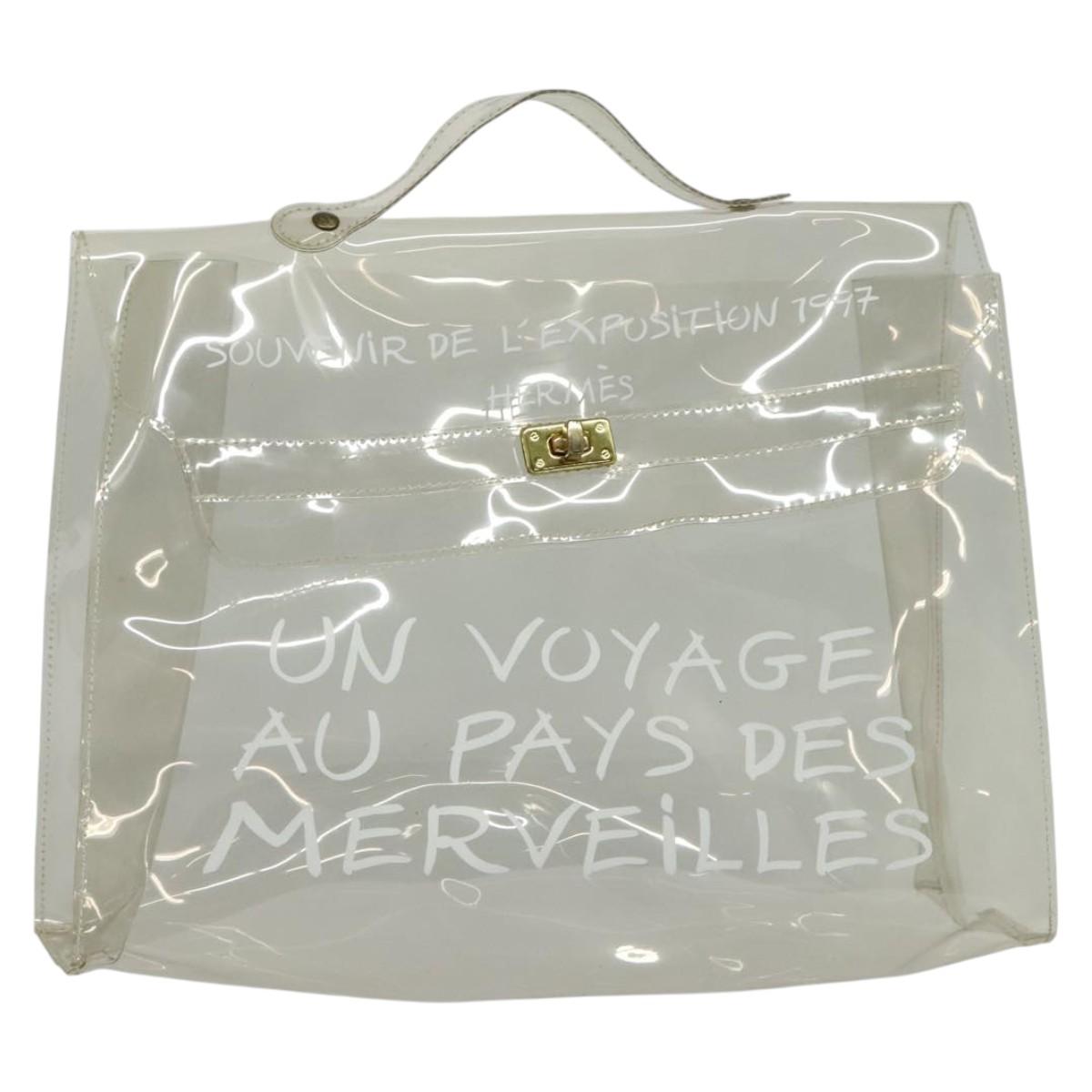 HERMES Kelly Hand Bag Vinyl Clear Auth 140647