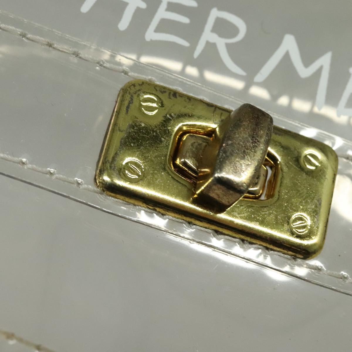 HERMES Kelly Hand Bag Vinyl Clear Auth 140647