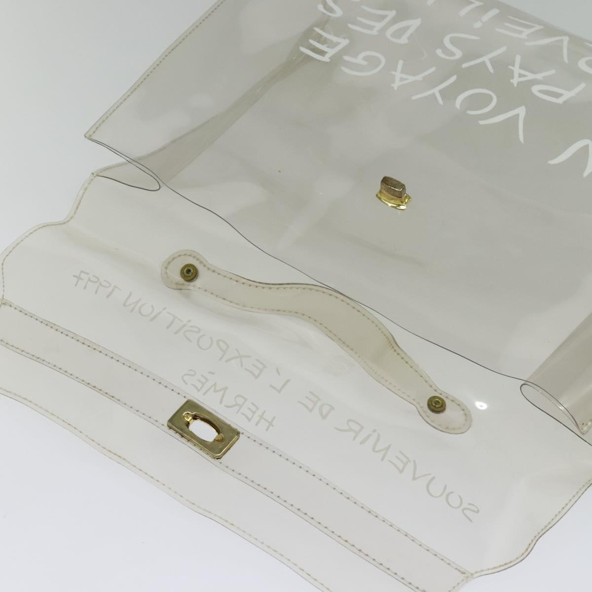 HERMES Kelly Hand Bag Vinyl Clear Auth 140647