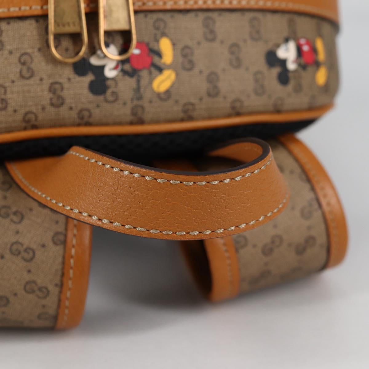GUCCI GUCCIxDisney GG Supreme Backpack PVC Beige Gold 552884 Auth 140648SM