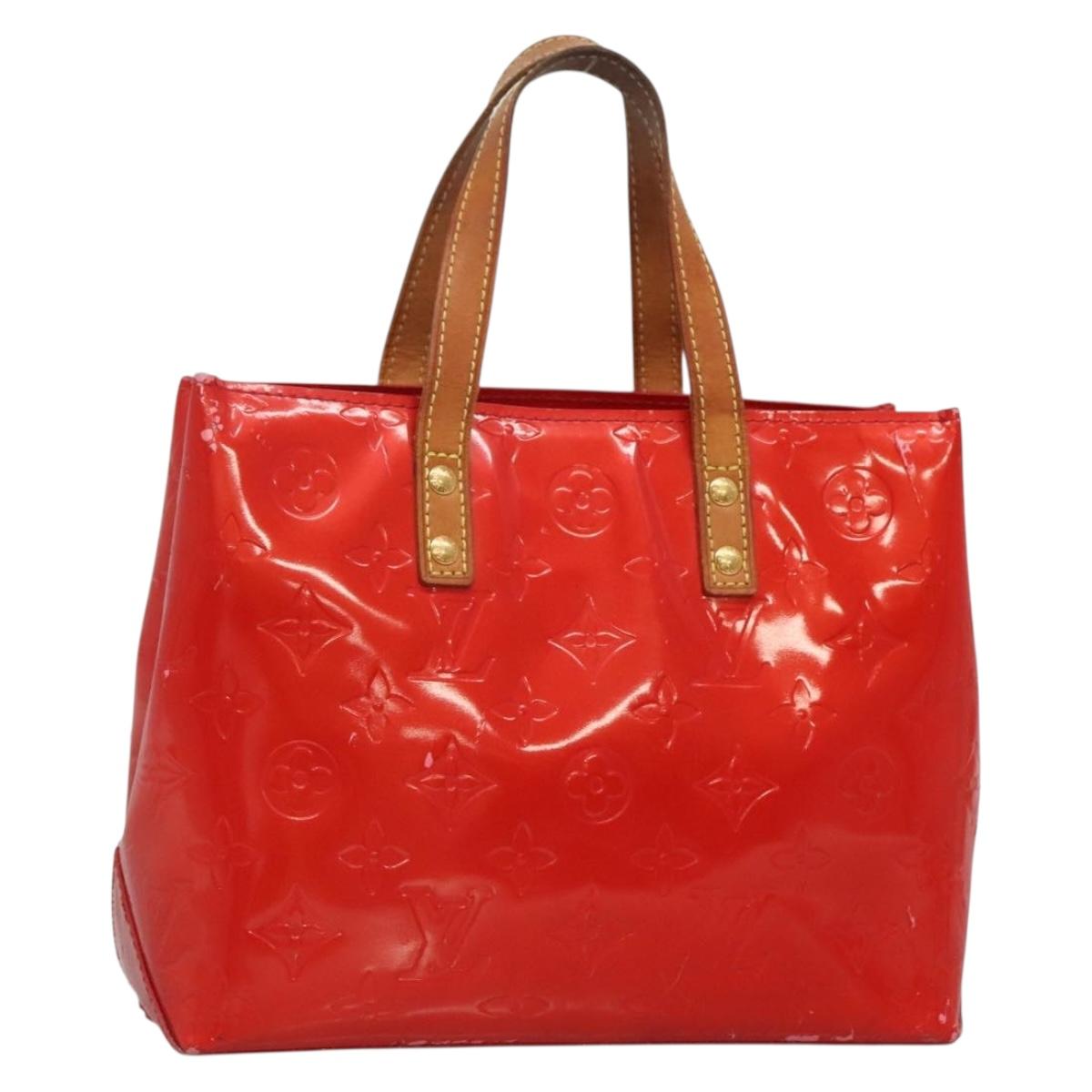 LOUIS VUITTON Monogram Vernis Reade PM Hand Bag Red Rouge M91088 LV Auth 140650