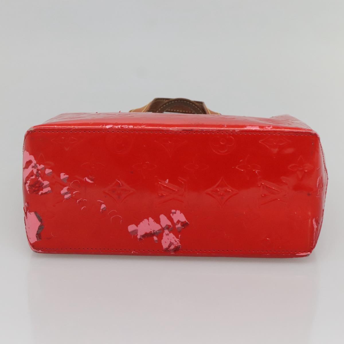LOUIS VUITTON Monogram Vernis Reade PM Hand Bag Red Rouge M91088 LV Auth 140650
