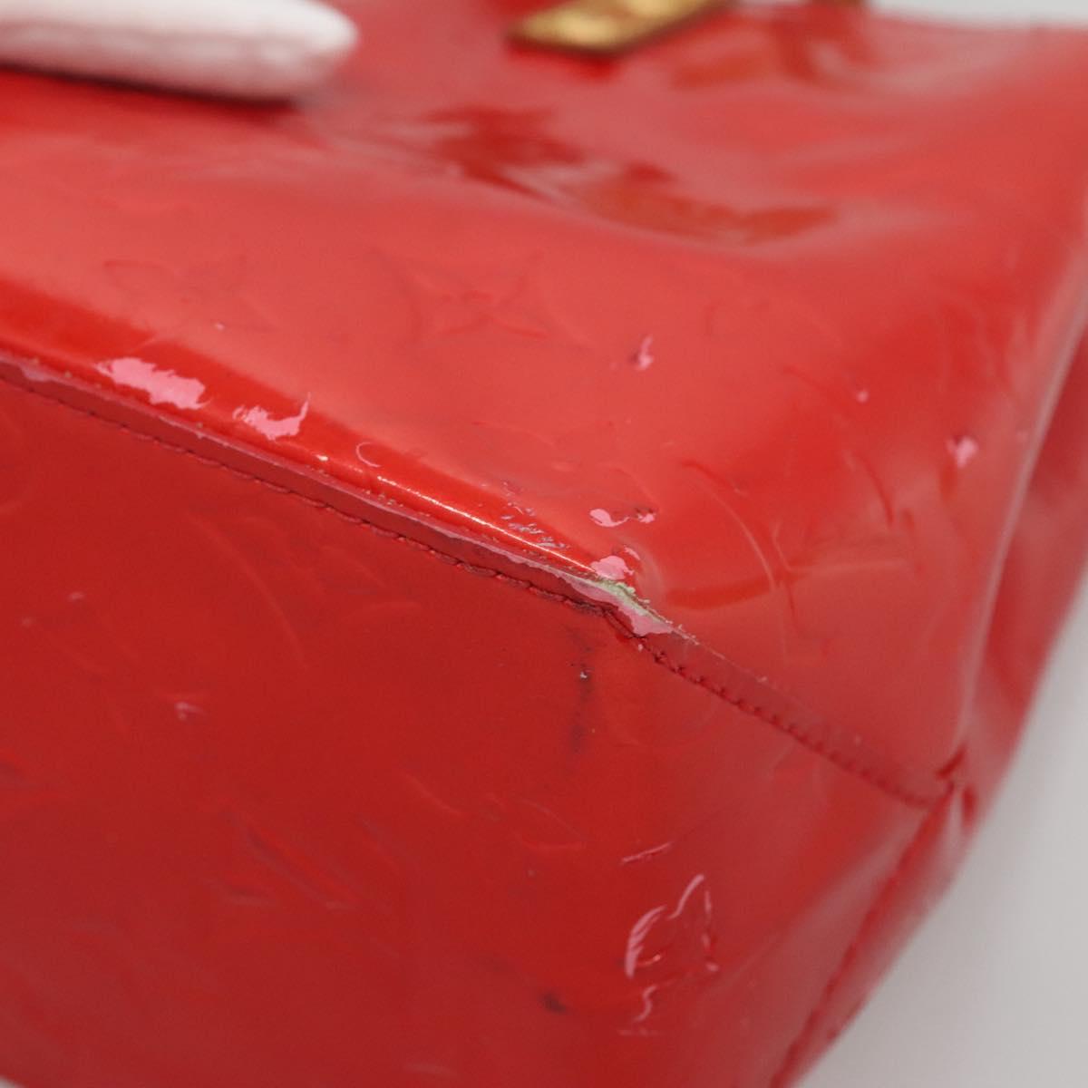LOUIS VUITTON Monogram Vernis Reade PM Hand Bag Red Rouge M91088 LV Auth 140650
