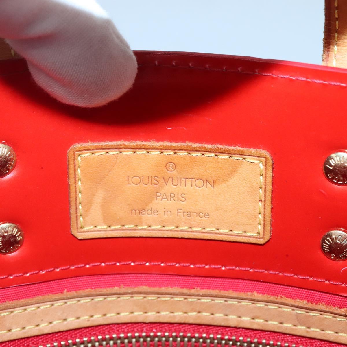 LOUIS VUITTON Monogram Vernis Reade PM Hand Bag Red Rouge M91088 LV Auth 140650