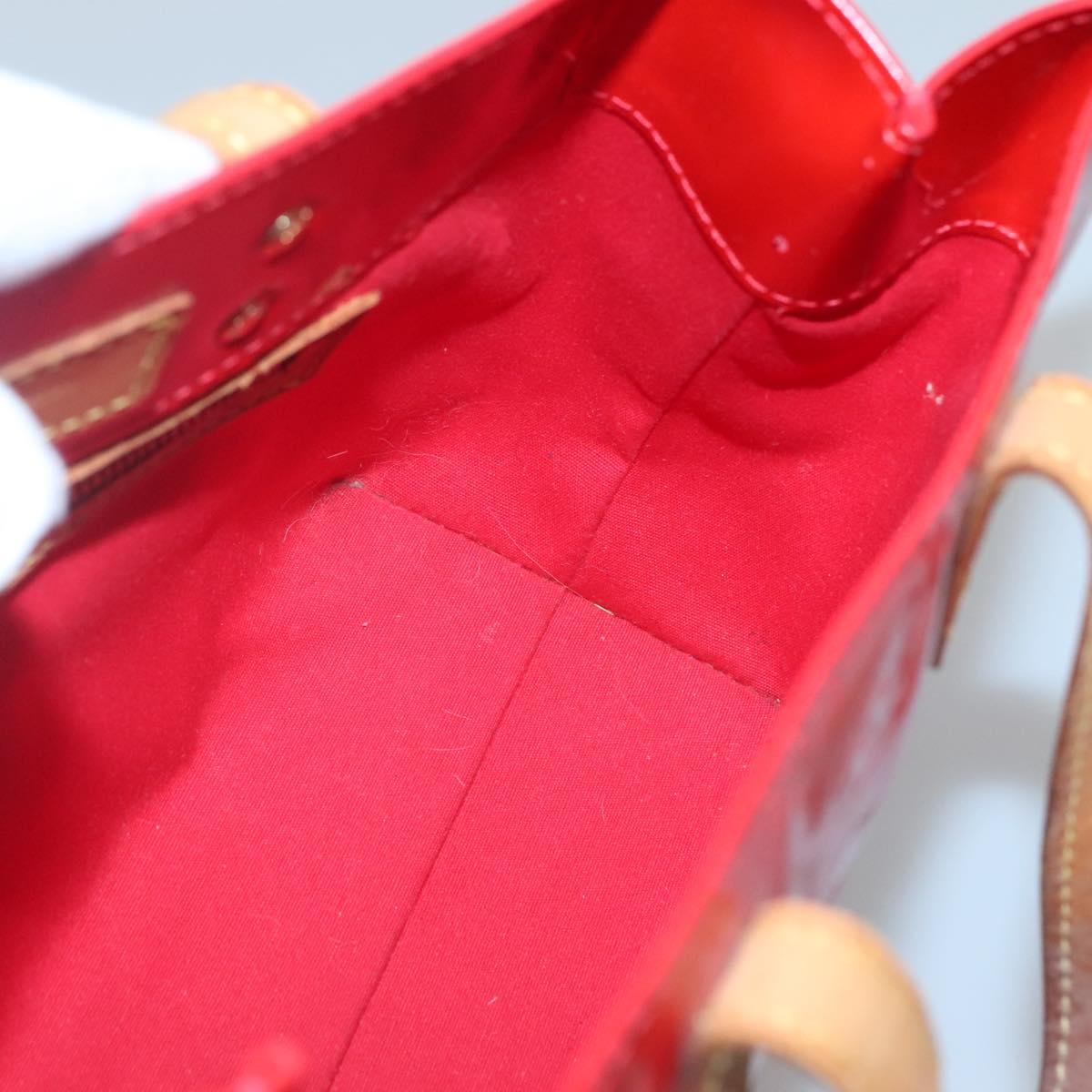 LOUIS VUITTON Monogram Vernis Reade PM Hand Bag Red Rouge M91088 LV Auth 140650