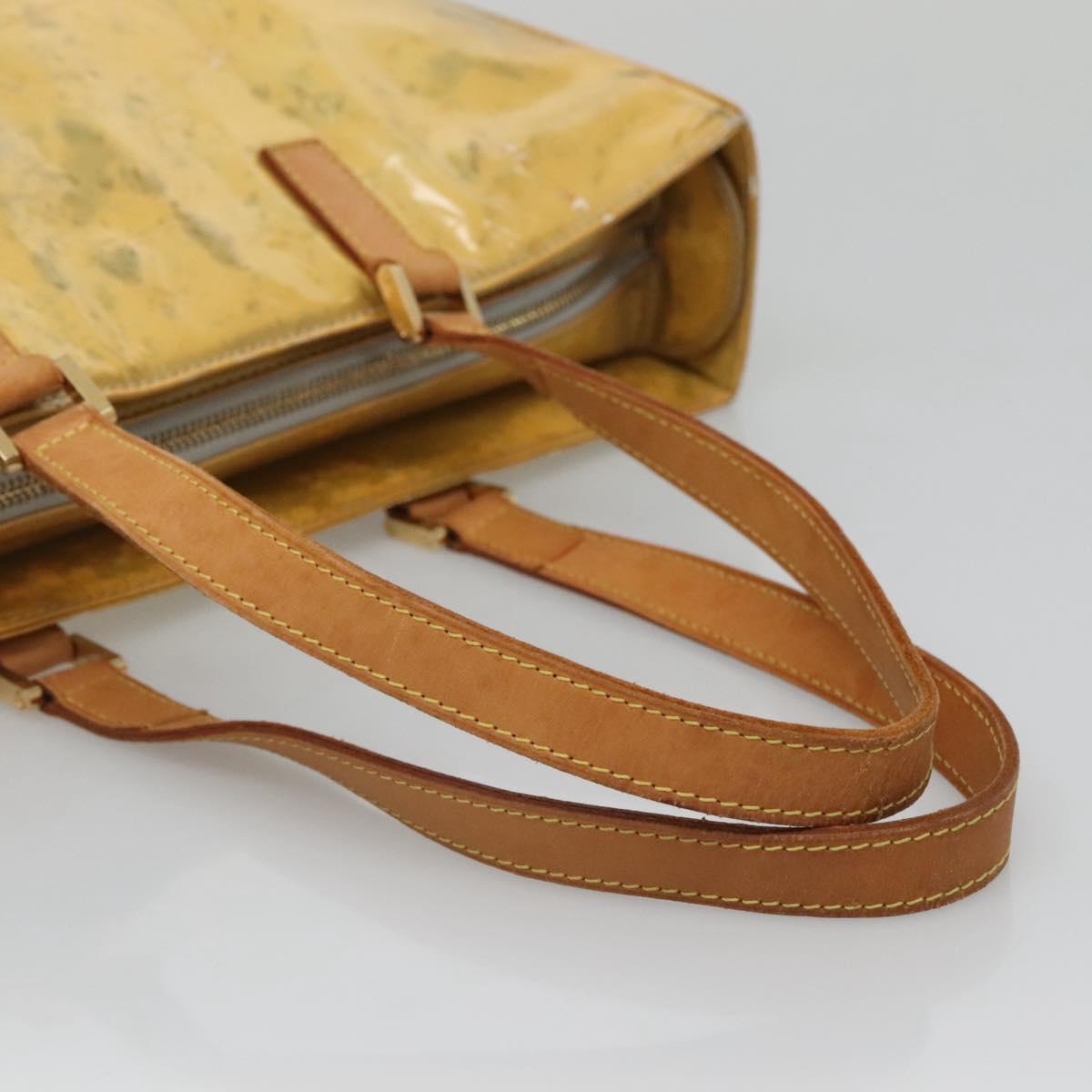 LOUIS VUITTON Monogram Vernis Columbus Tote Bag Gris M91028 LV Auth 140651