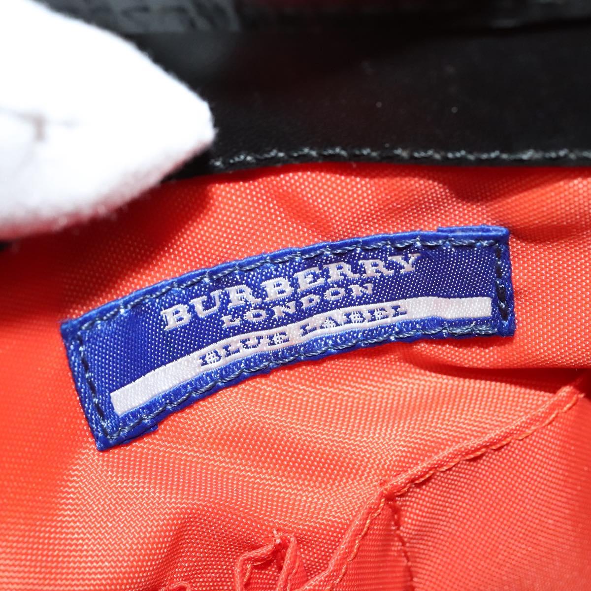 BURBERRY Blue Label Shoulder Bag Canvas Orange Silver Auth 140671
