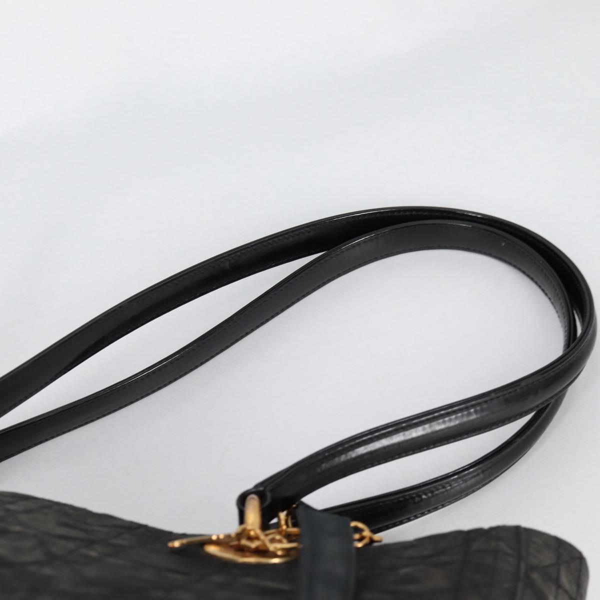 Christian Dior Canage Tote Bag Nylon 2way Black Gold Auth 140681