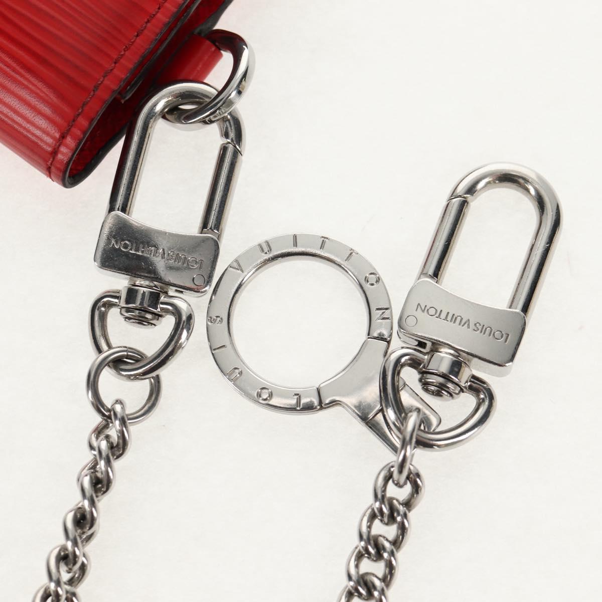 LOUIS VUITTON Epi LV × Supreme Chain Compact Wallet Red M67755 LV Auth 140687M