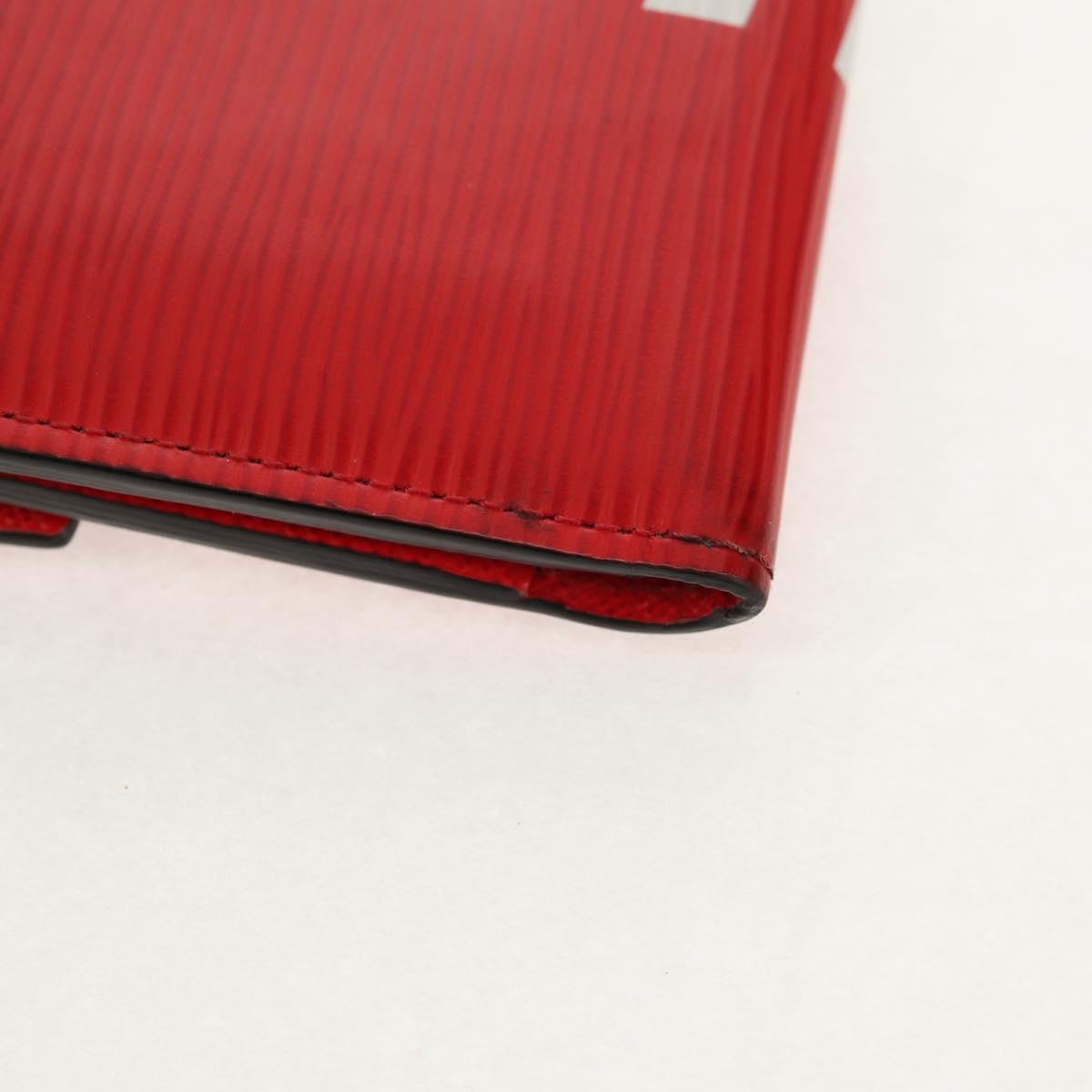 LOUIS VUITTON Epi LV × Supreme Chain Compact Wallet Red M67755 LV Auth 140687M