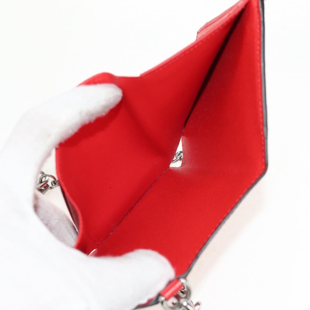 LOUIS VUITTON Epi LV × Supreme Chain Compact Wallet Red M67755 LV Auth 140687M