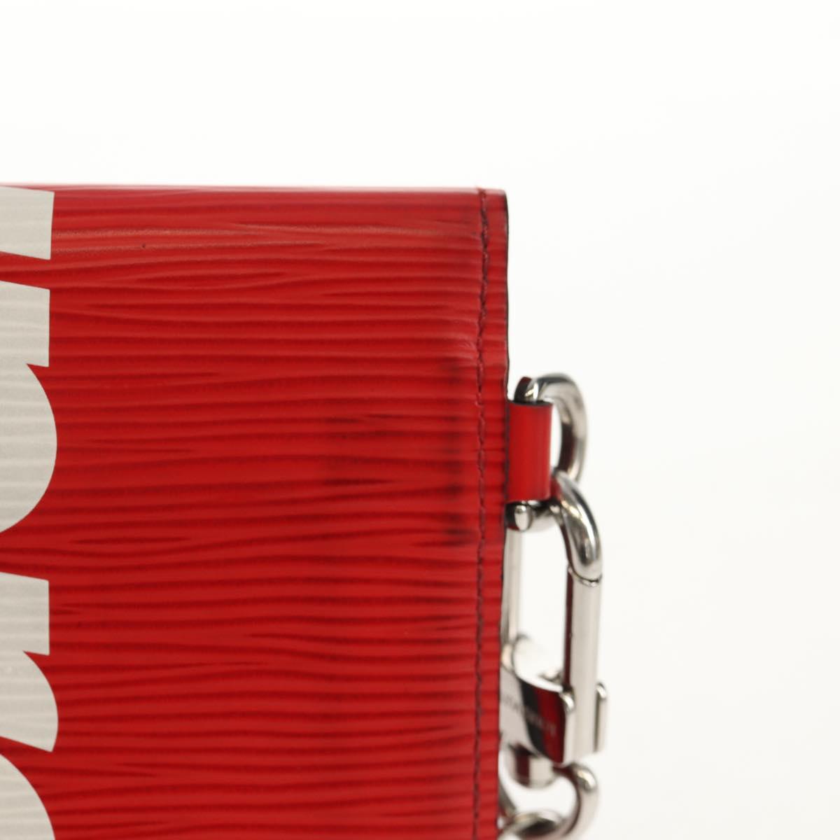 LOUIS VUITTON Epi LV × Supreme Chain Compact Wallet Red M67755 LV Auth 140687M