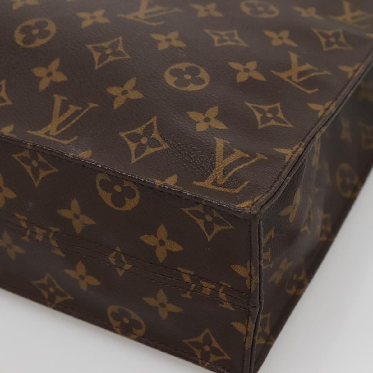 LOUIS VUITTON Monogram Sac Plat Hand Bag M51140 LV Auth 140700