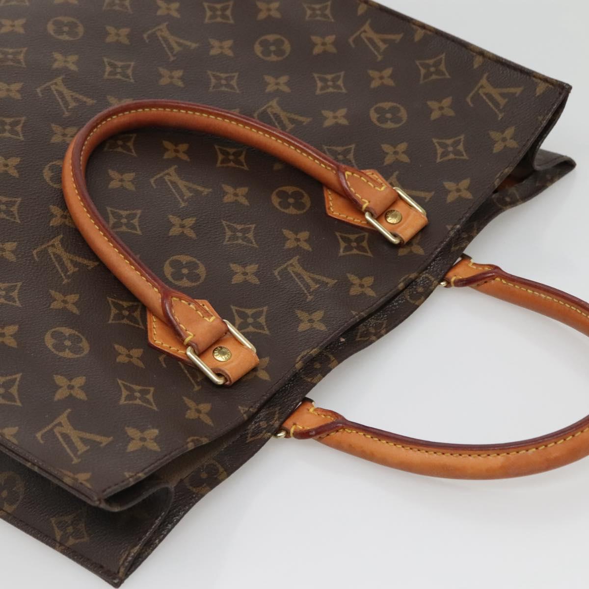 LOUIS VUITTON Monogram Sac Plat Hand Bag M51140 LV Auth 140700