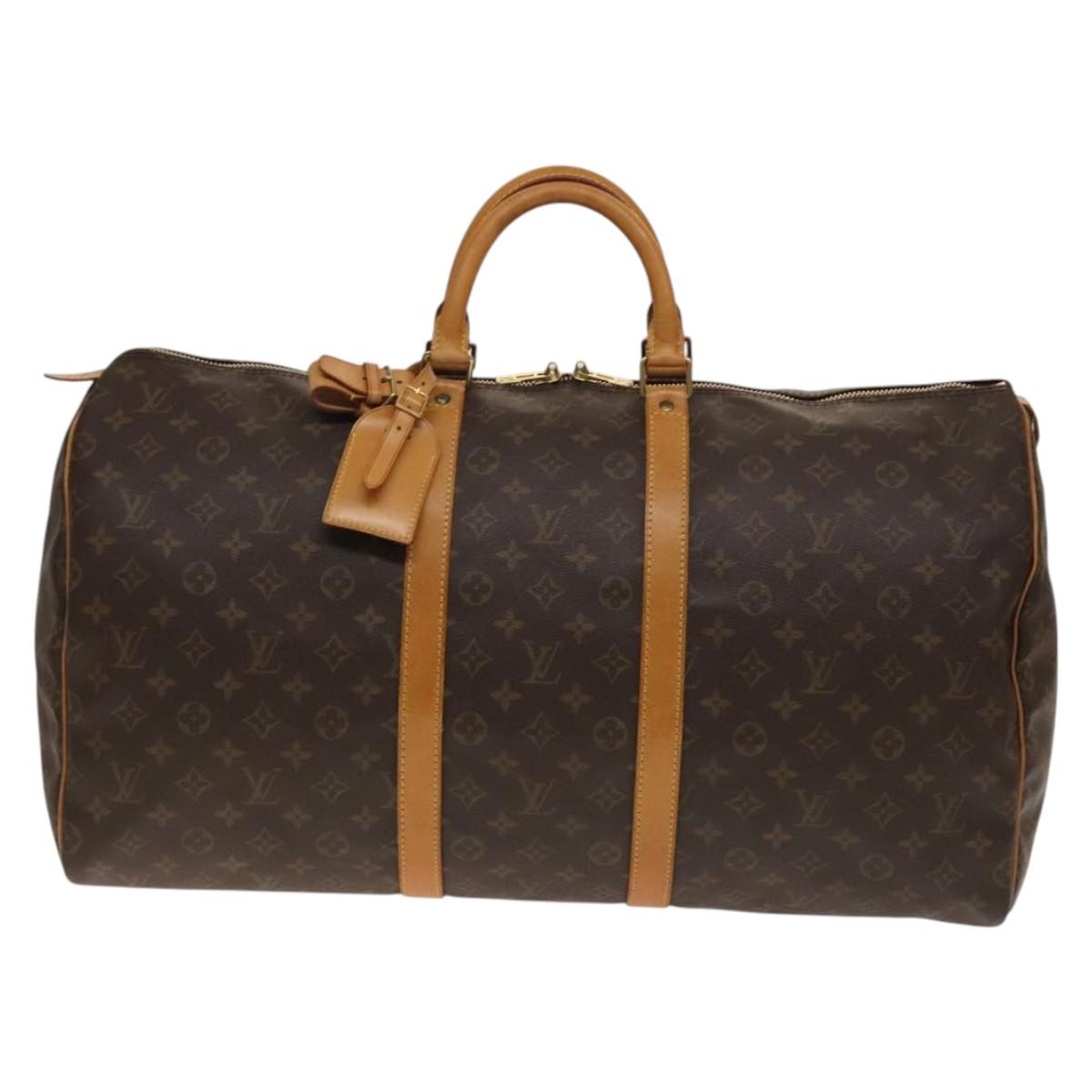 LOUIS VUITTON Monogram Keepall 55 Boston Bag M41424 LV Auth 140707