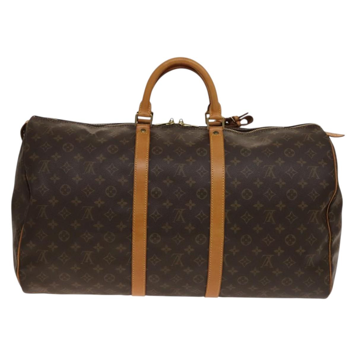 LOUIS VUITTON Monogram Keepall 55 Boston Bag M41424 LV Auth 140707