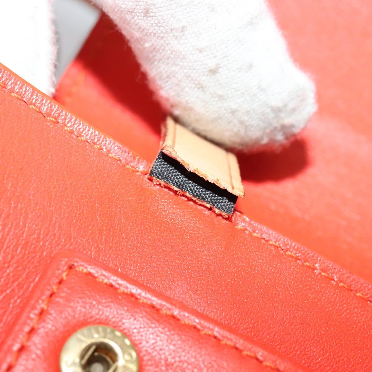 LOUIS VUITTON Monogram Vernis Walker Wallet Orange LV Auth 140710