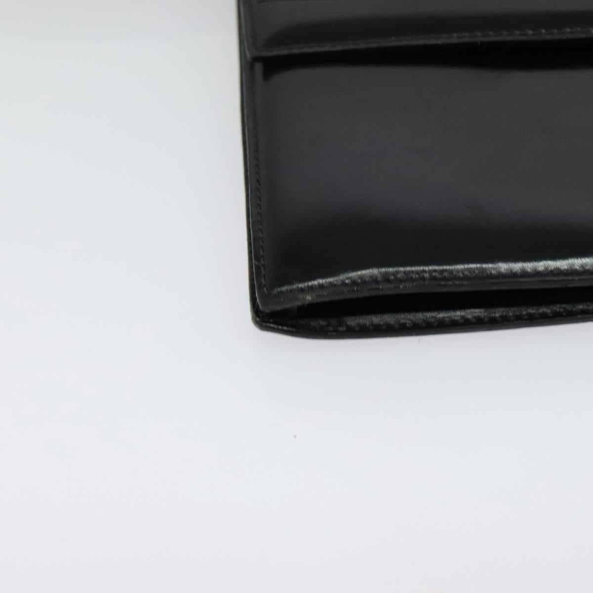CELINE Shoulder Bag Leather Black Gold Auth 140718