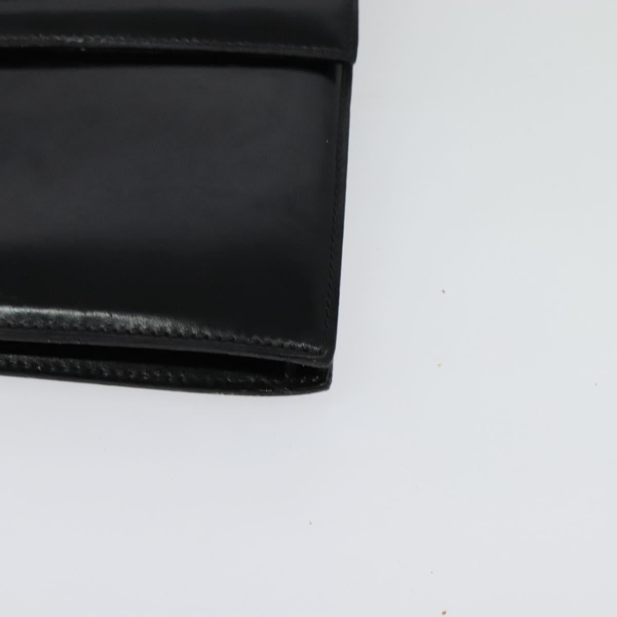 CELINE Shoulder Bag Leather Black Gold Auth 140718