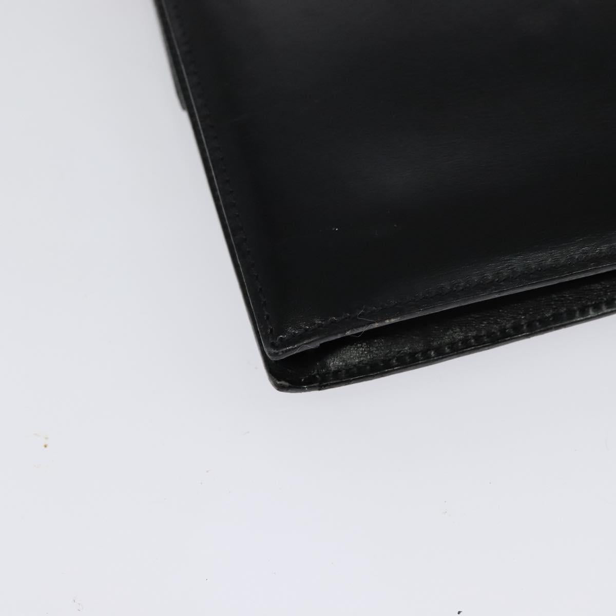 CELINE Shoulder Bag Leather Black Gold Auth 140718