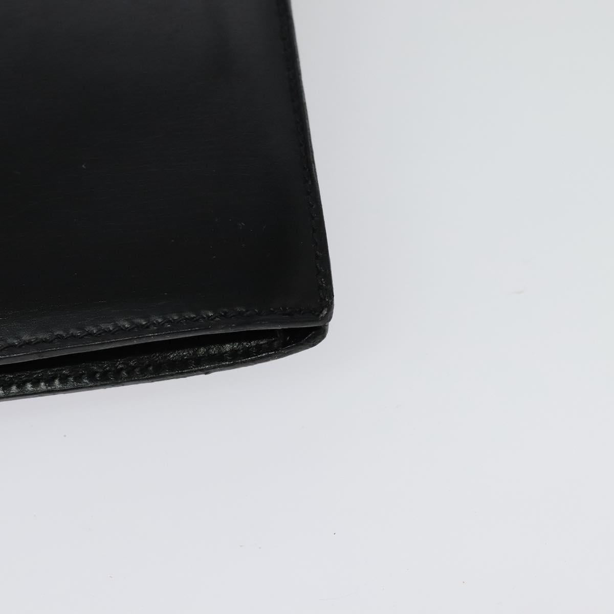 CELINE Shoulder Bag Leather Black Gold Auth 140718
