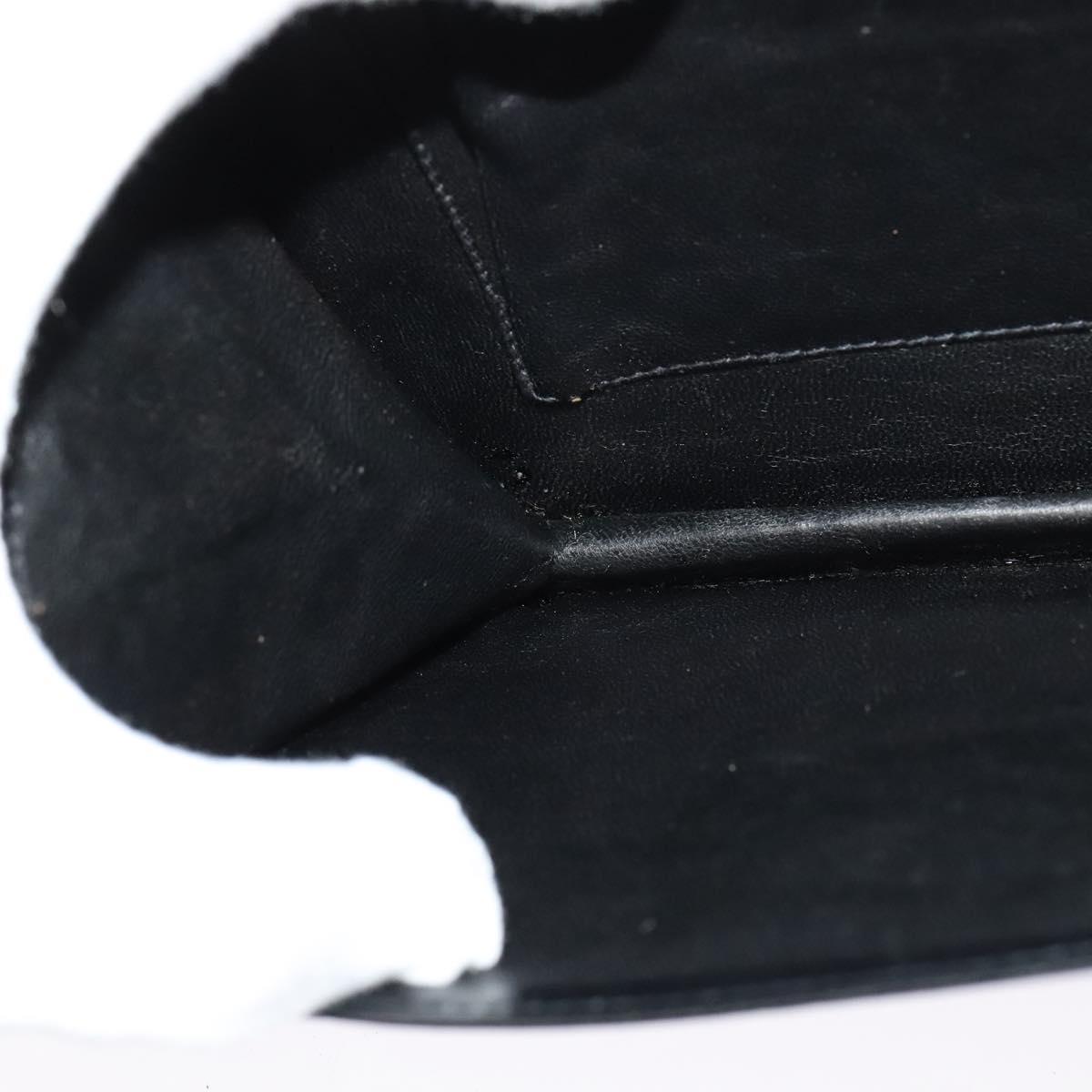 CELINE Shoulder Bag Leather Black Gold Auth 140718