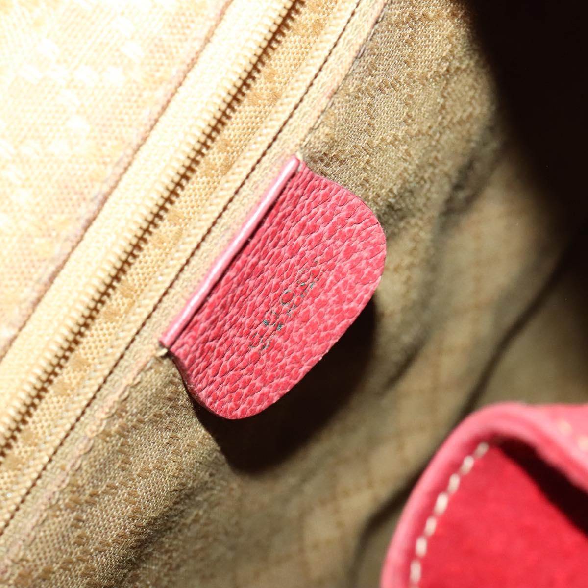 GUCCI Bamboo Backpack Suede Red Gold 003 2058 0016 Auth 140726