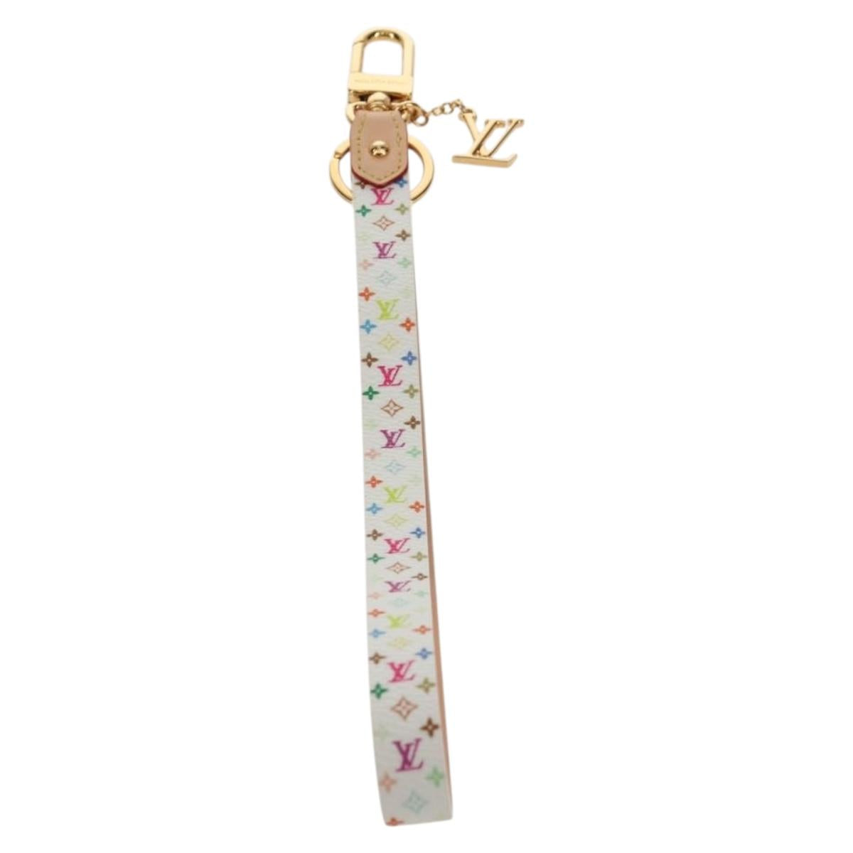 LOUIS VUITTON Multicolor Dragonne XL Key Ring White M02463 LV Auth 140727M