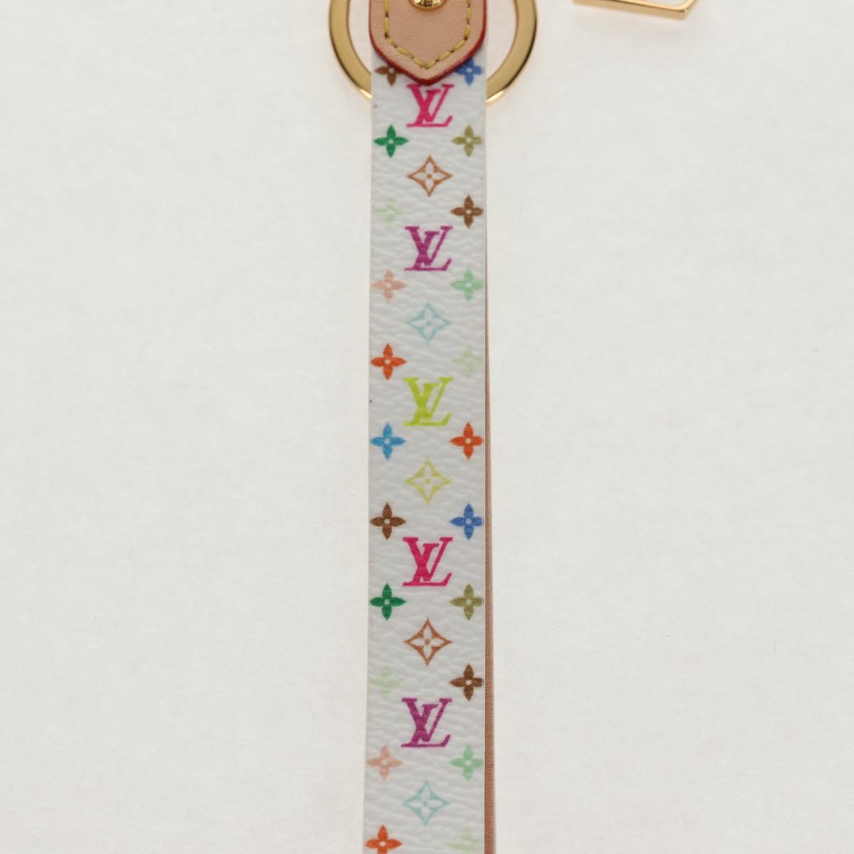 LOUIS VUITTON Multicolor Dragonne XL Key Ring White M02463 LV Auth 140727M