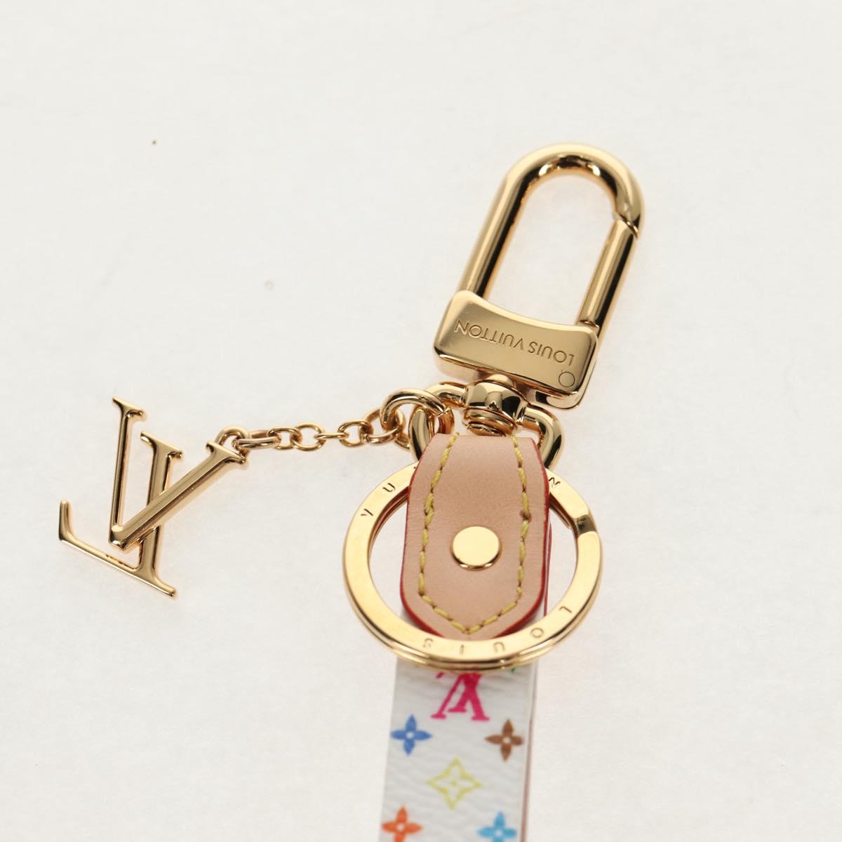 LOUIS VUITTON Multicolor Dragonne XL Key Ring White M02463 LV Auth 140727M