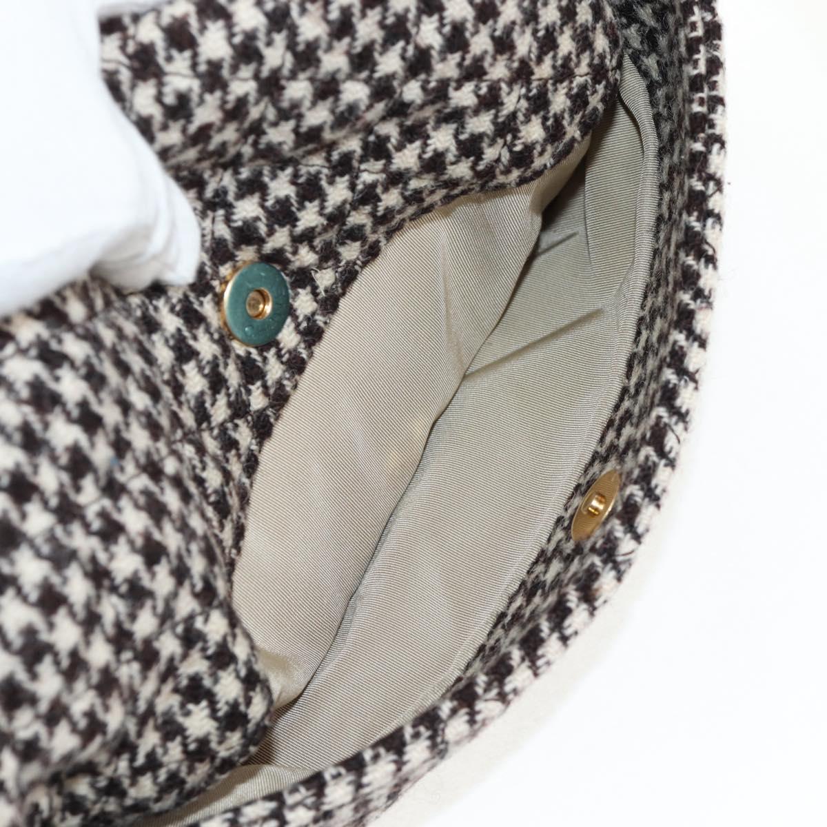 CHANEL Matelasse Chain Shoulder Bag tweed Beige Gold CC Auth 140752V