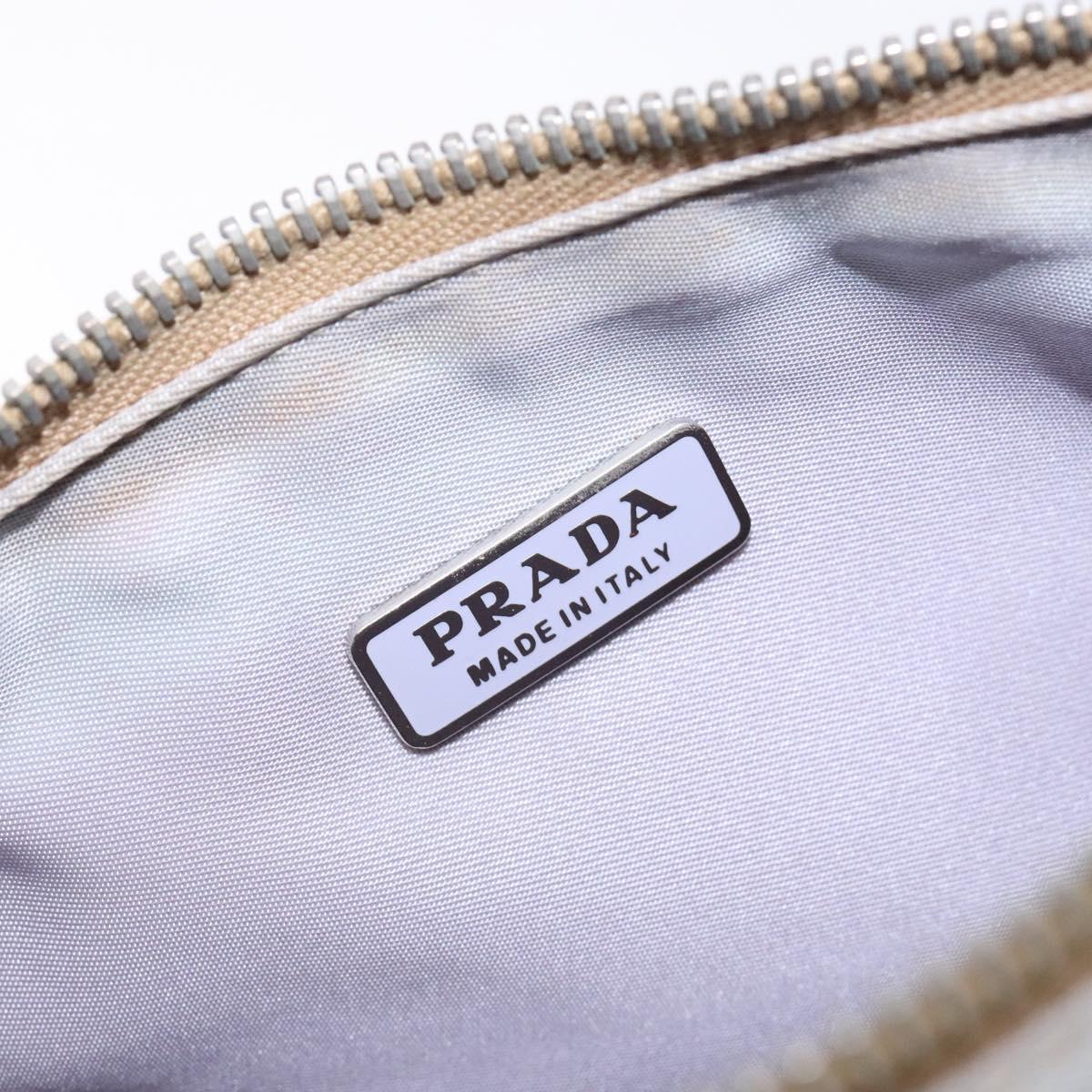 PRADA Accessory Pouch Nylon Purple Silver Auth 140755