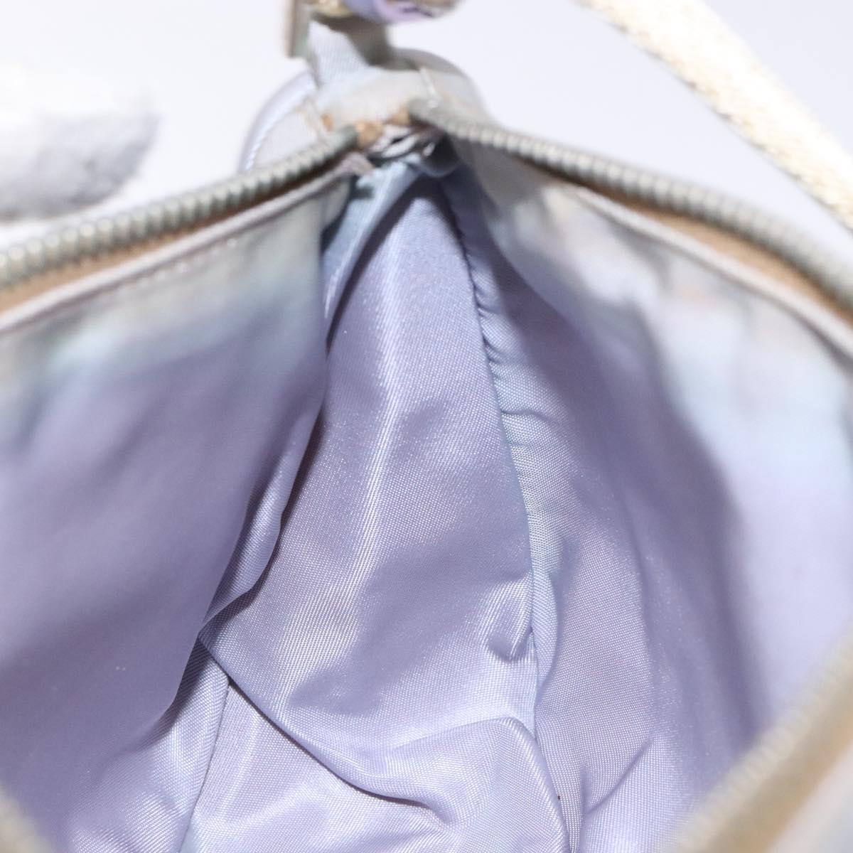 PRADA Accessory Pouch Nylon Purple Silver Auth 140755