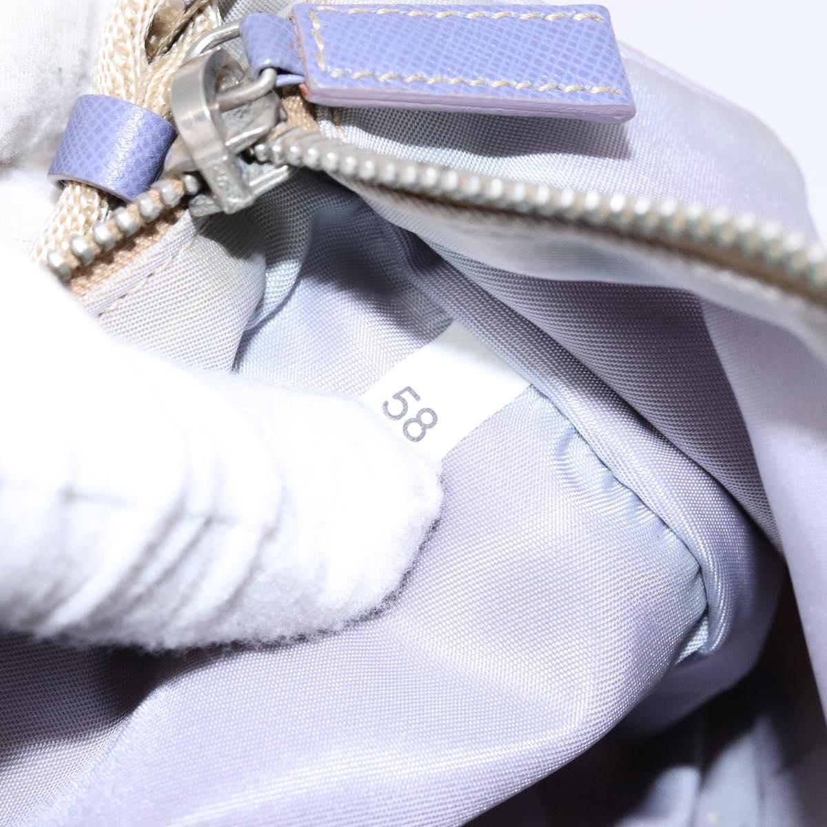 PRADA Accessory Pouch Nylon Purple Silver Auth 140755